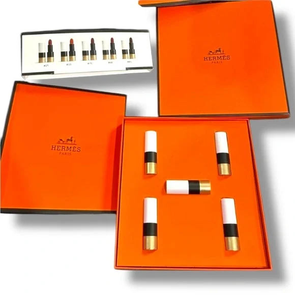 Authentic - New in Box Hermès Lipstick Gift Set – 5 Mini Limited Edition Rare - Picture 4 of 8